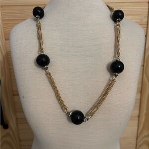 463A Elegant Black and Gold Necklace